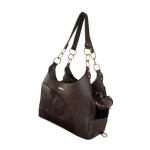 Faux leather designer dog carrier bag